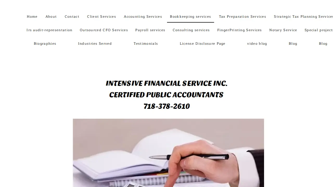 Intensive Financial Service lnc.CPA page