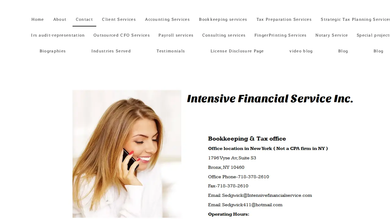 Intensive Financial Service lnc.CPA page
