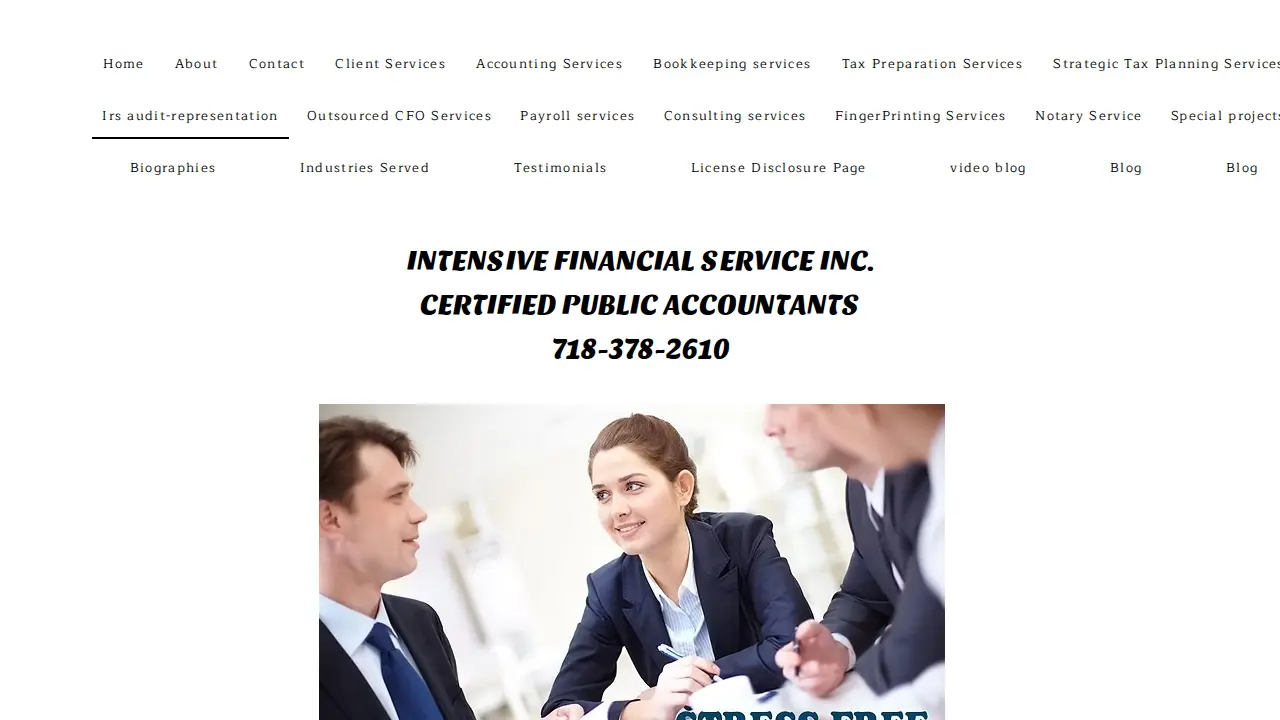 Intensive Financial Service lnc.CPA page
