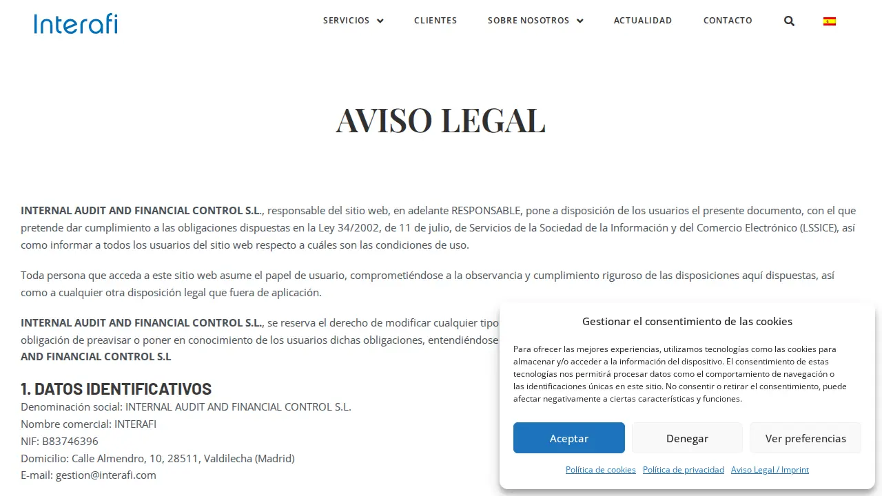 Internal Audit And Financial Control SL page