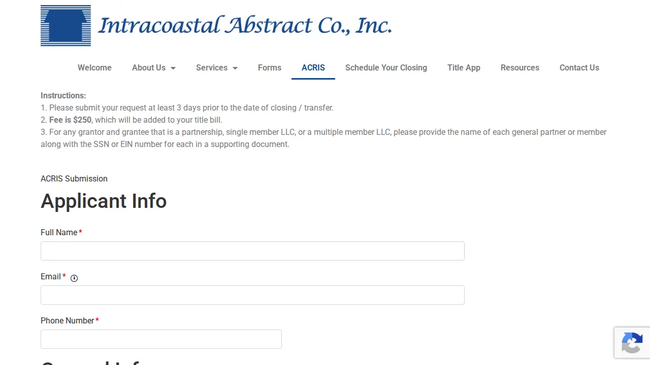 Intracoastal Abstract Co Inc page