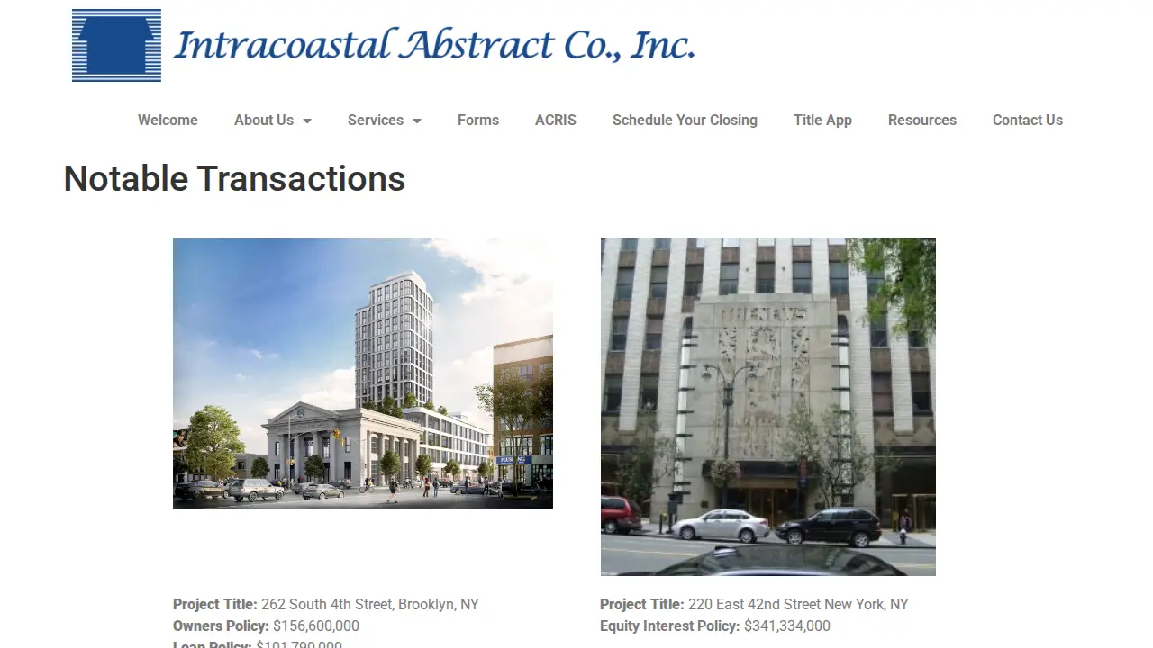 Intracoastal Abstract Co Inc page