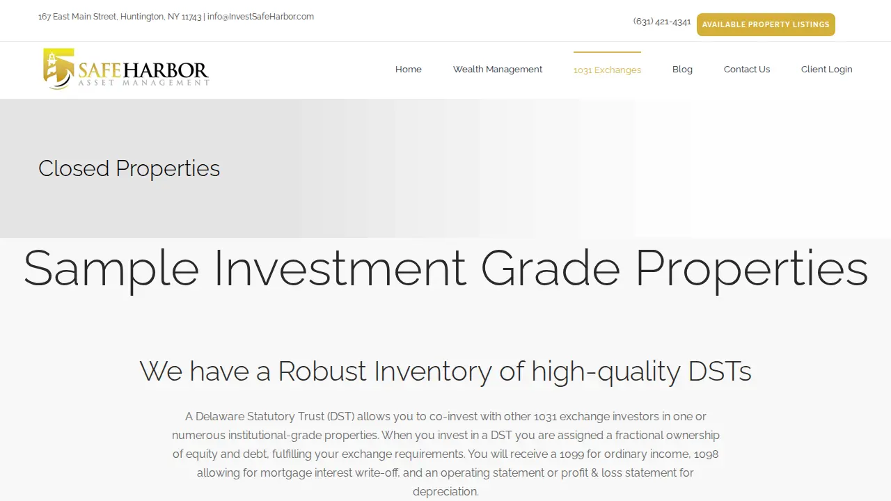 Safe Harbor Asset Management, Inc. page