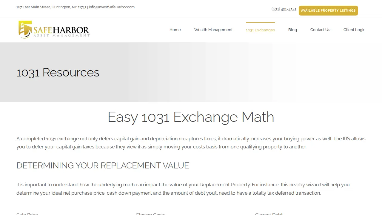 Safe Harbor Asset Management, Inc. page
