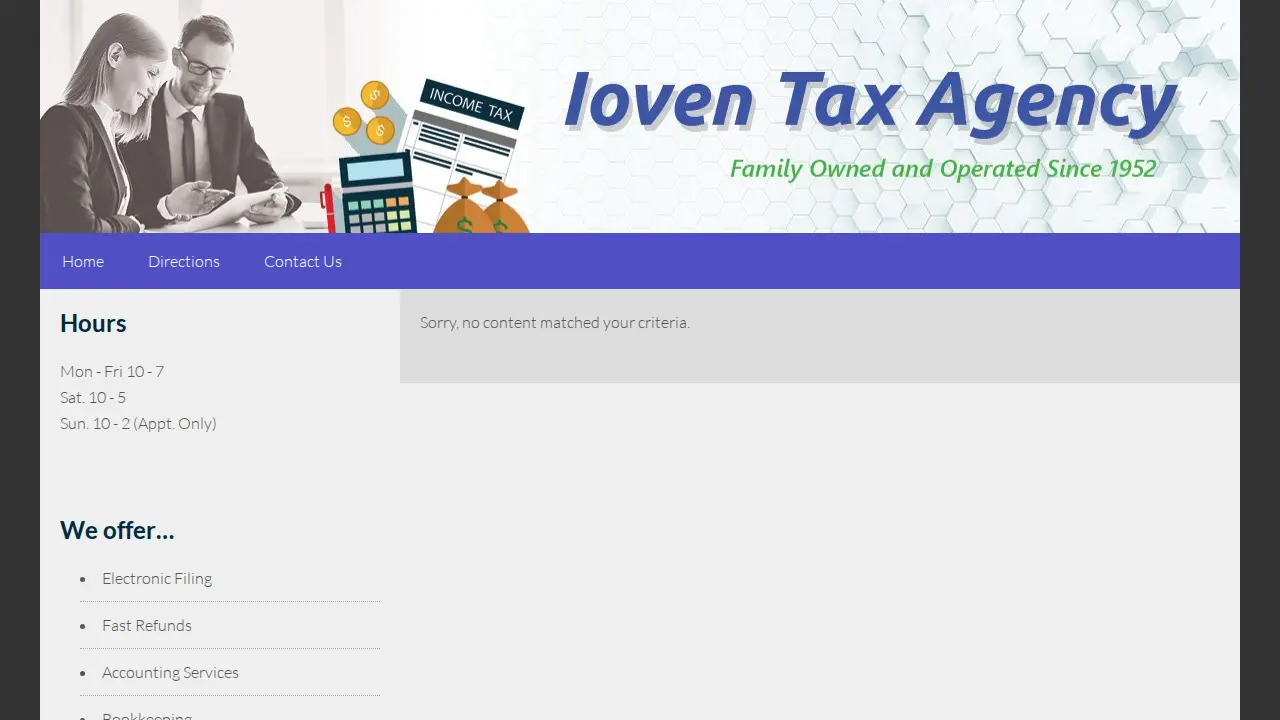 Ioven Tax Agency page