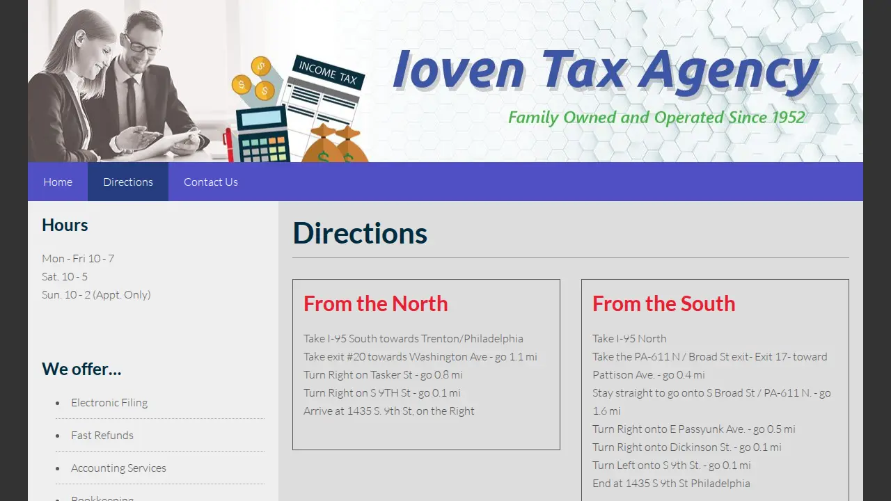 Ioven Tax Agency page