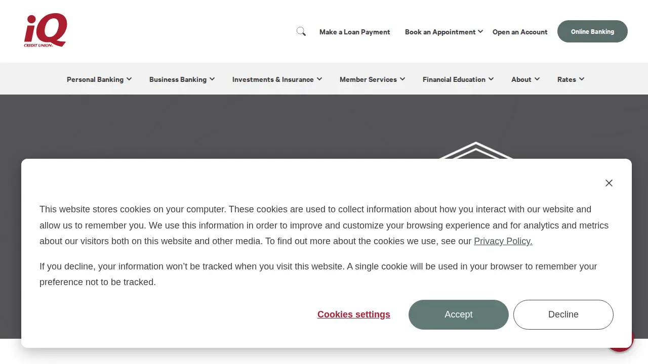 iQ Credit Union page