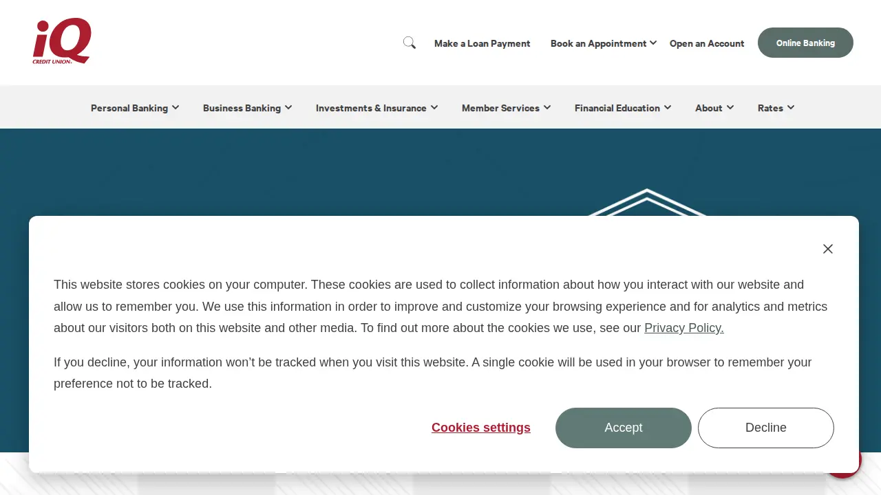iQ Credit Union page