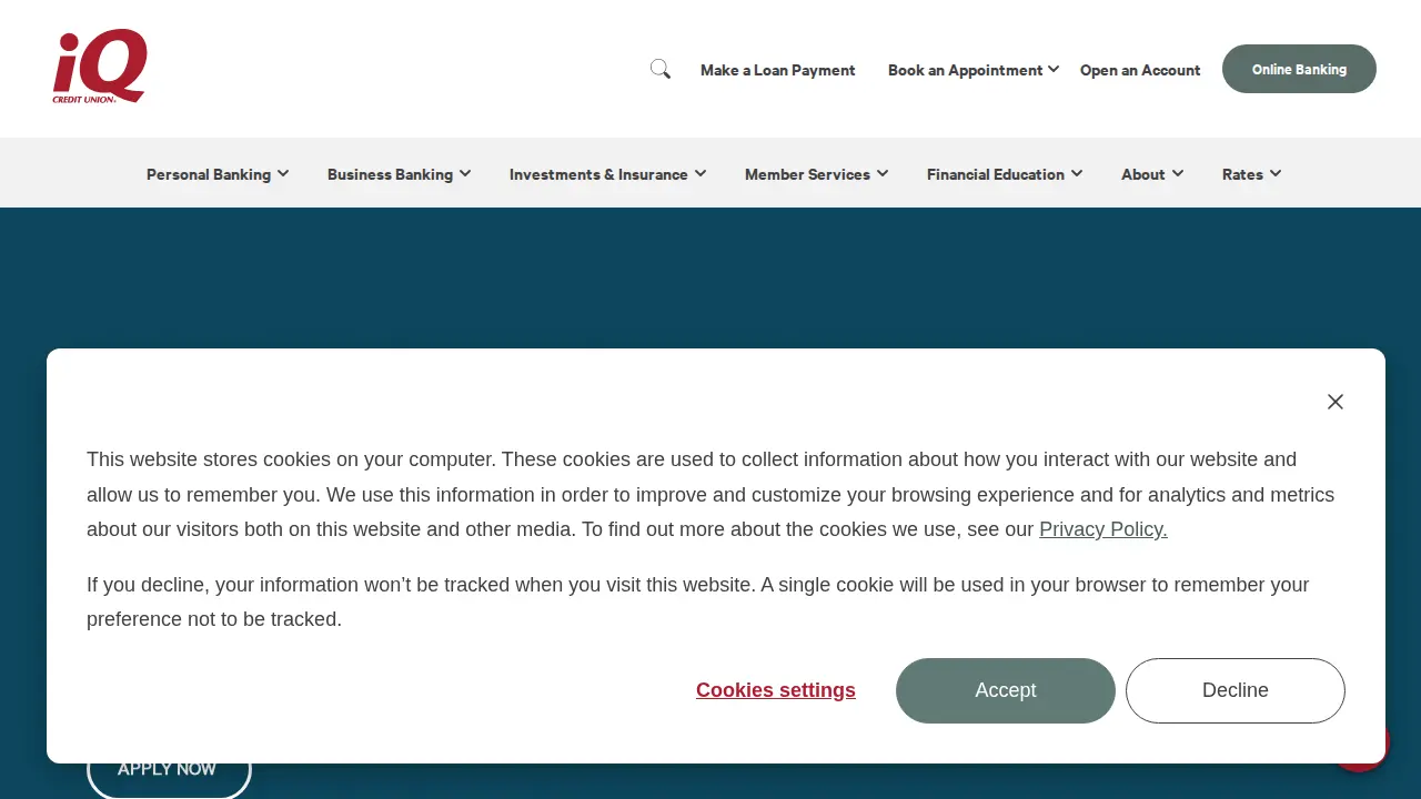 iQ Credit Union page