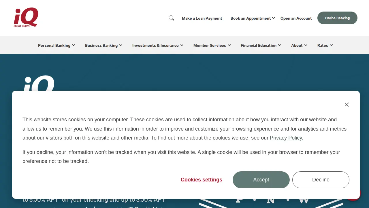 iQ Credit Union page