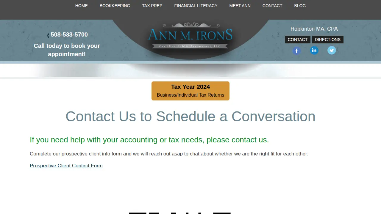 Ann M. Irons, CPA page
