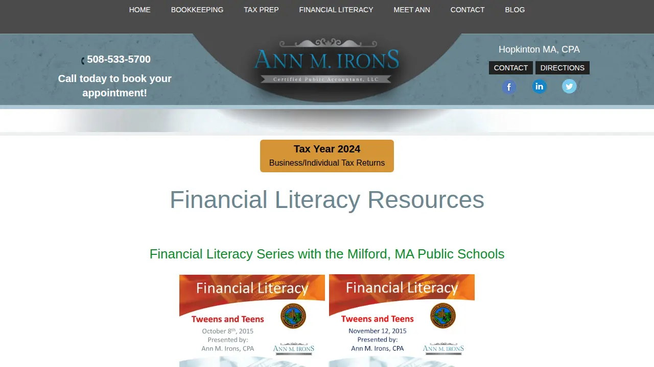 Ann M. Irons, CPA page