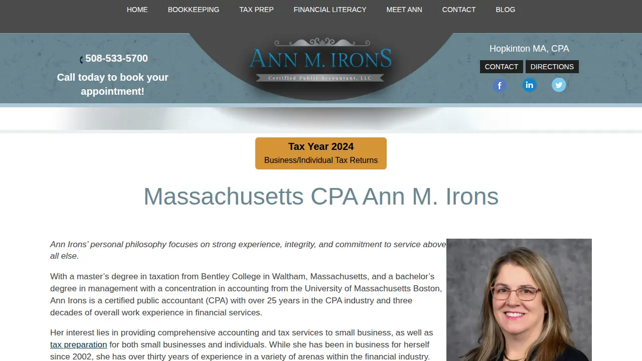 Ann M. Irons, CPA page
