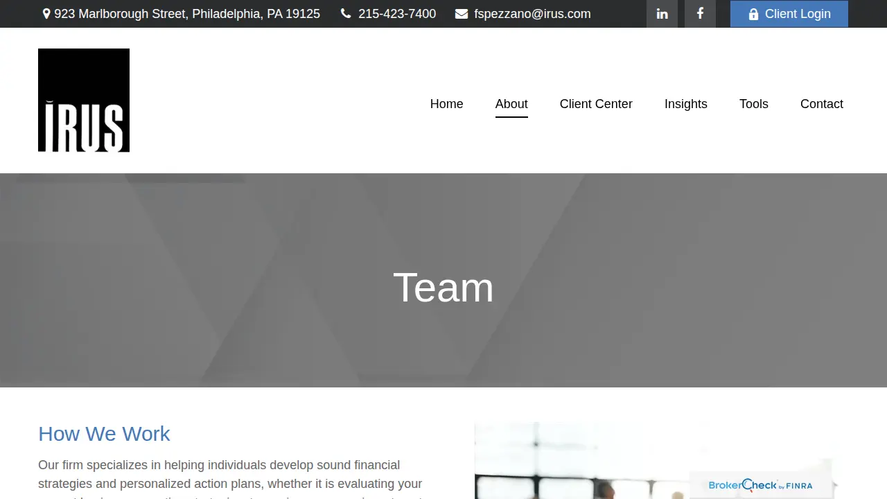 Irus Corporation page