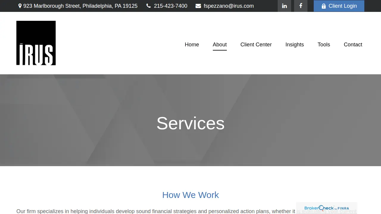 Irus Corporation page