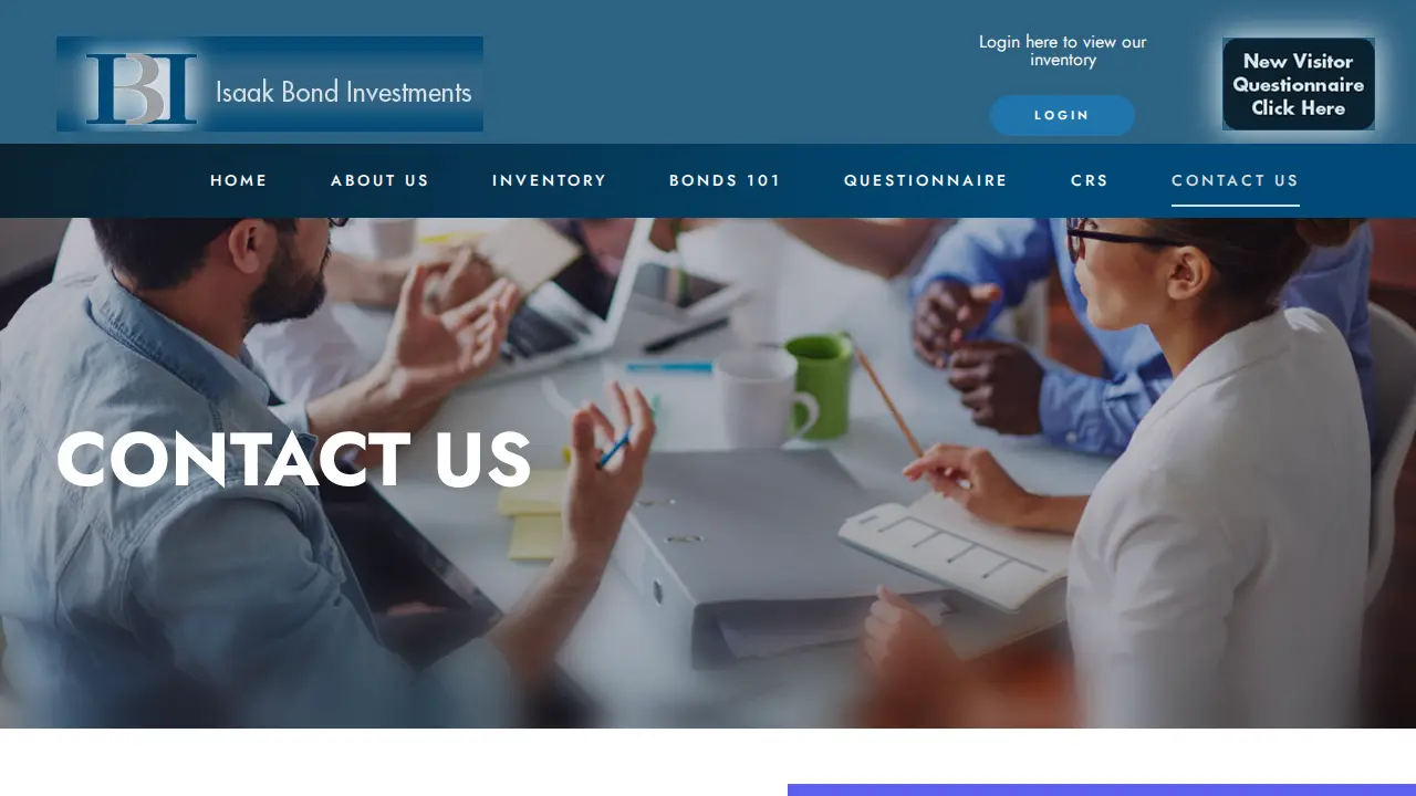 Isaak Bond Investments Inc page