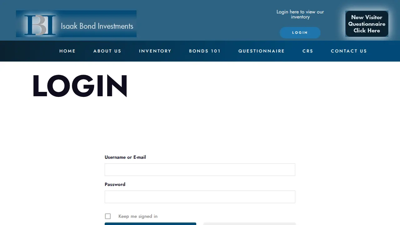 Isaak Bond Investments Inc page