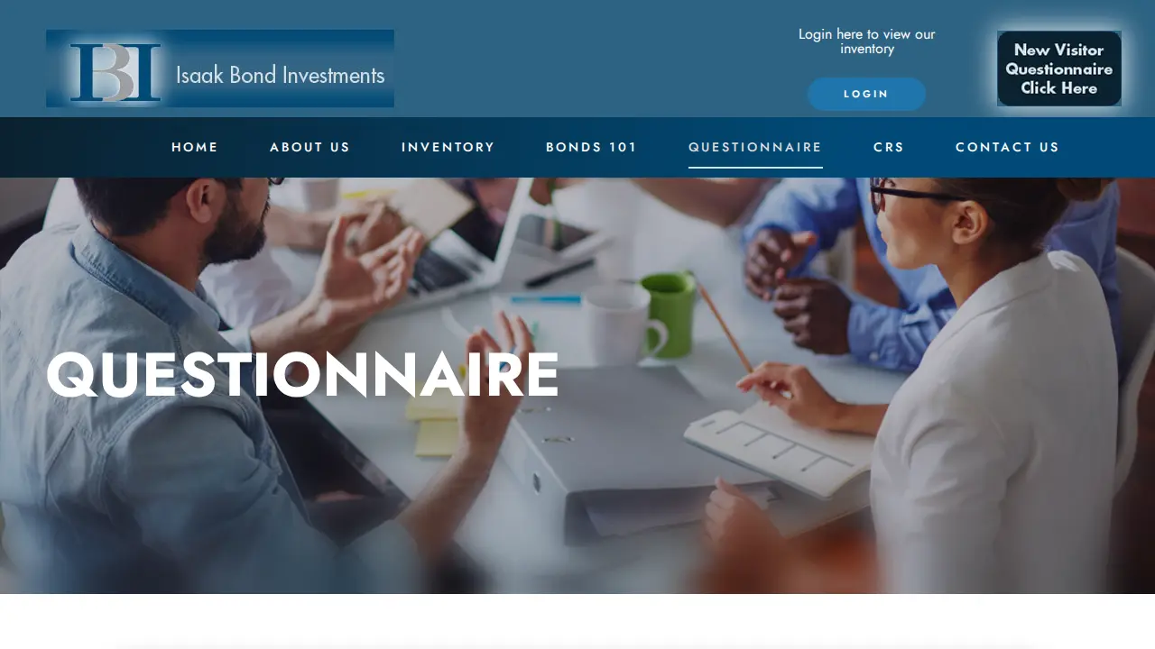 Isaak Bond Investments Inc page