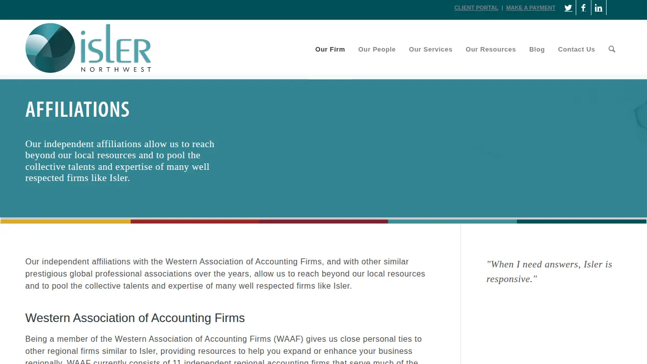 Isler Northwest LLC page