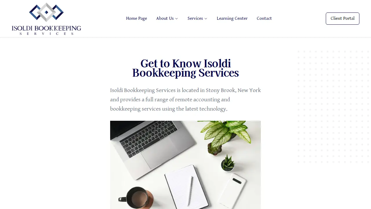 Isoldi Bookkeeping Services page