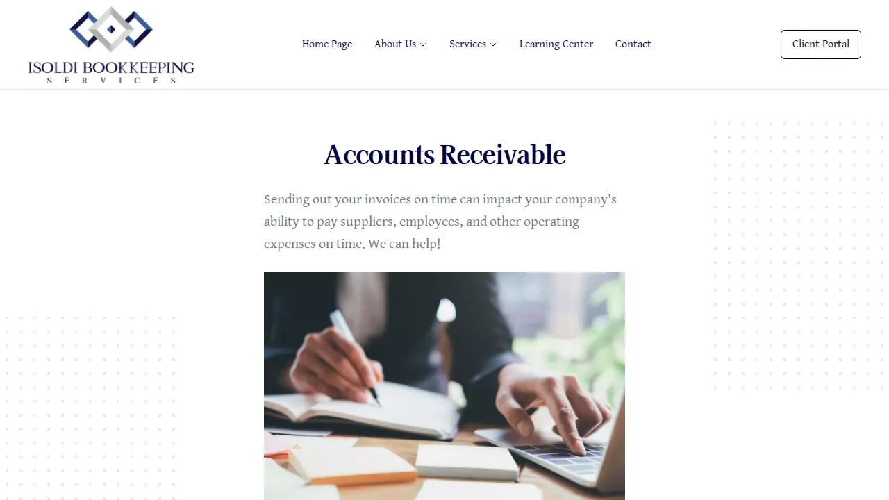 Isoldi Bookkeeping Services page