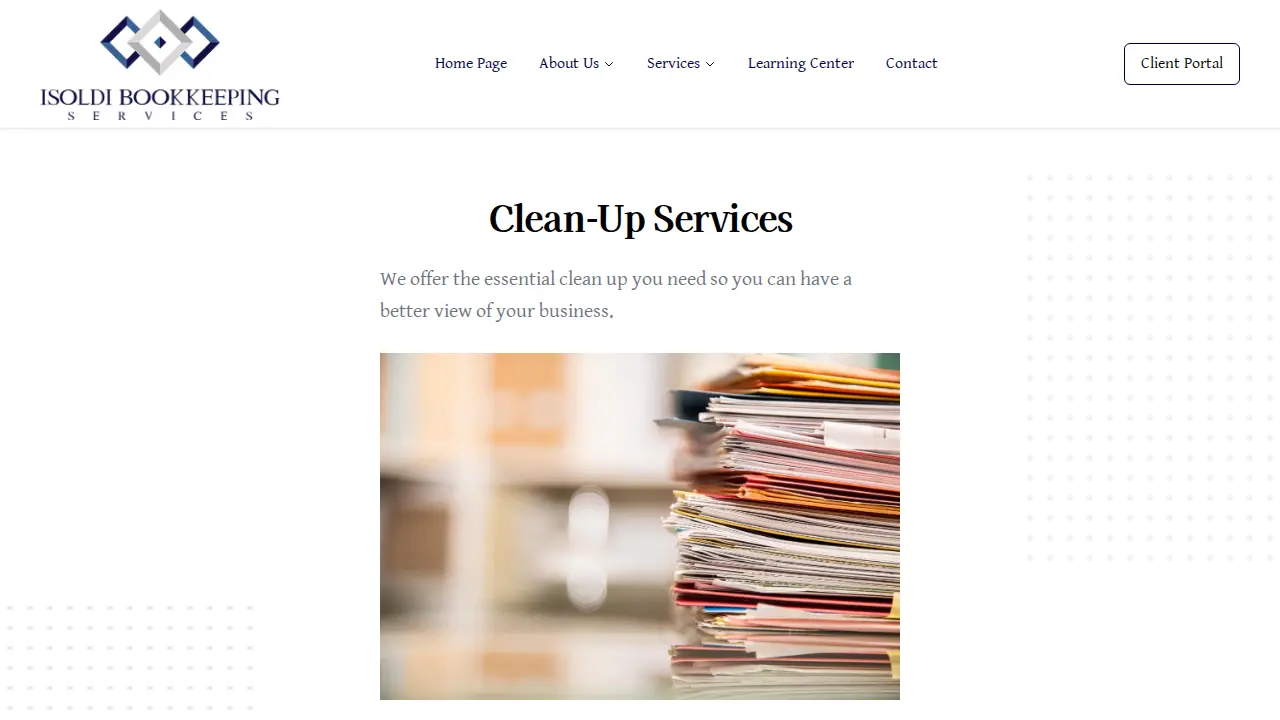 Isoldi Bookkeeping Services page