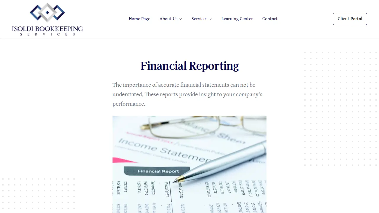 Isoldi Bookkeeping Services page