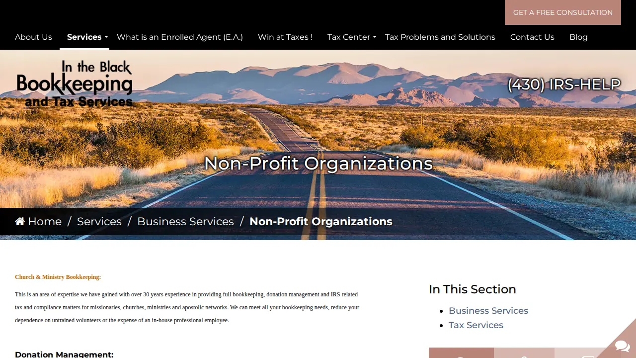 In The Black Bookkeeping page