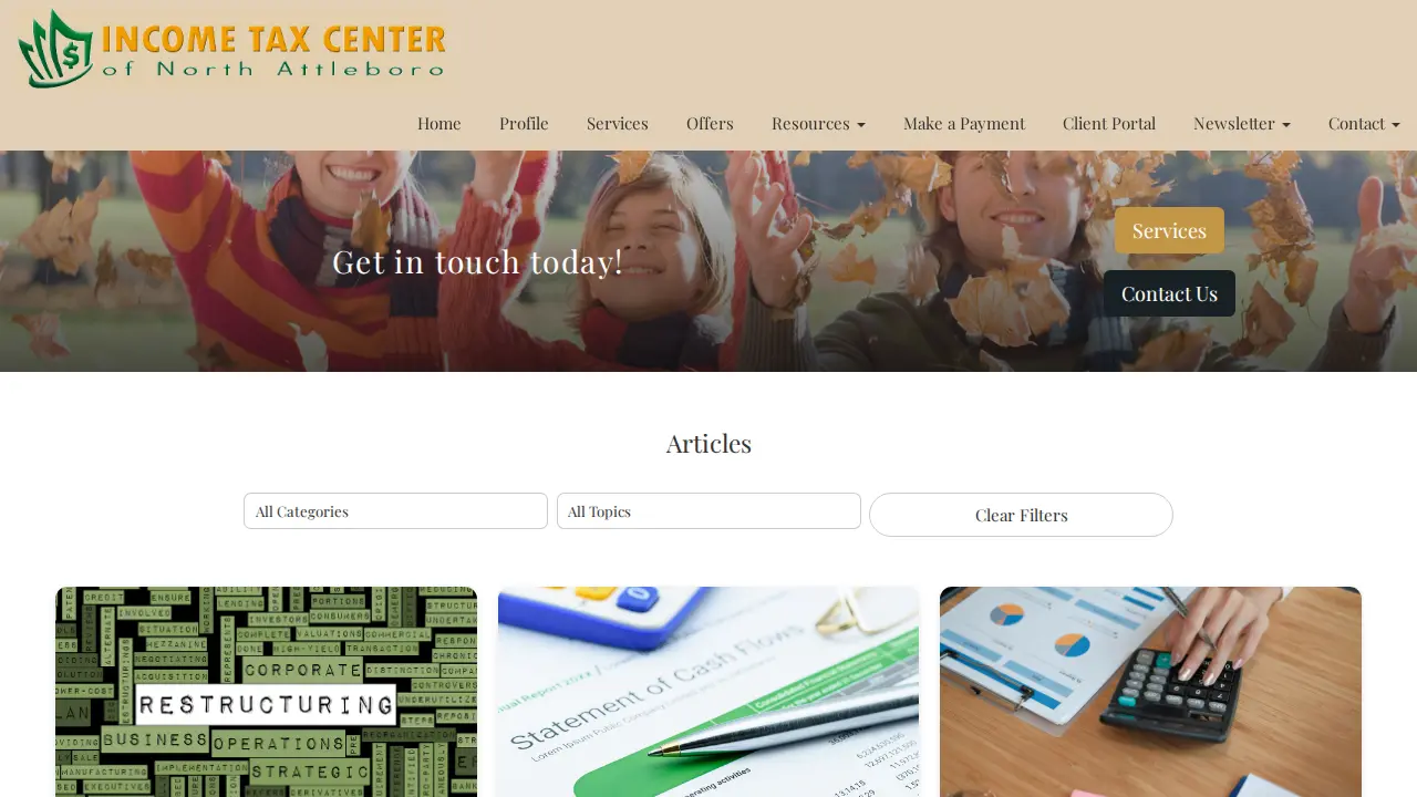 Income Tax Center of North Attleboro page