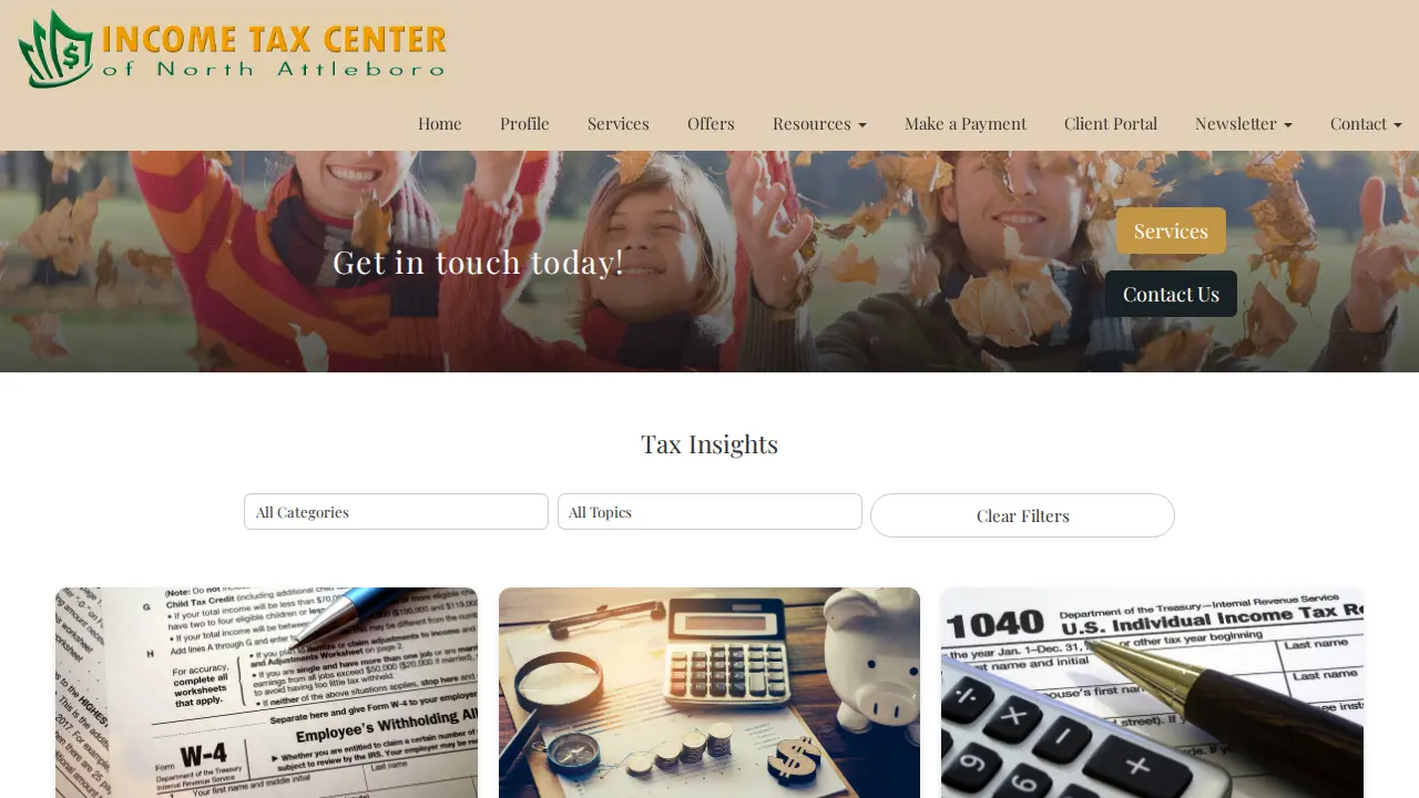 Income Tax Center of North Attleboro page