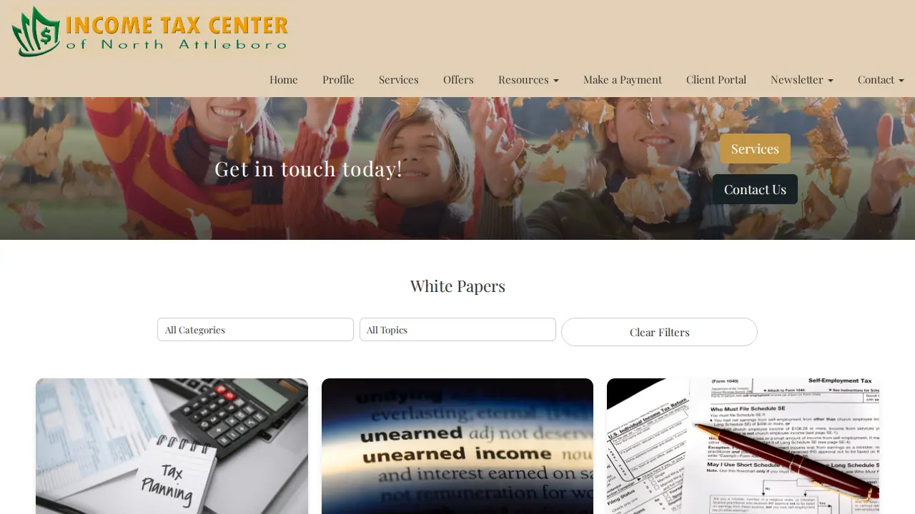 Income Tax Center of North Attleboro page