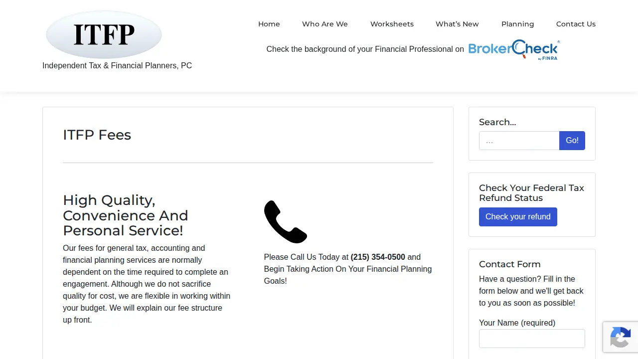 Independent Tax & Financial Planners, PC page