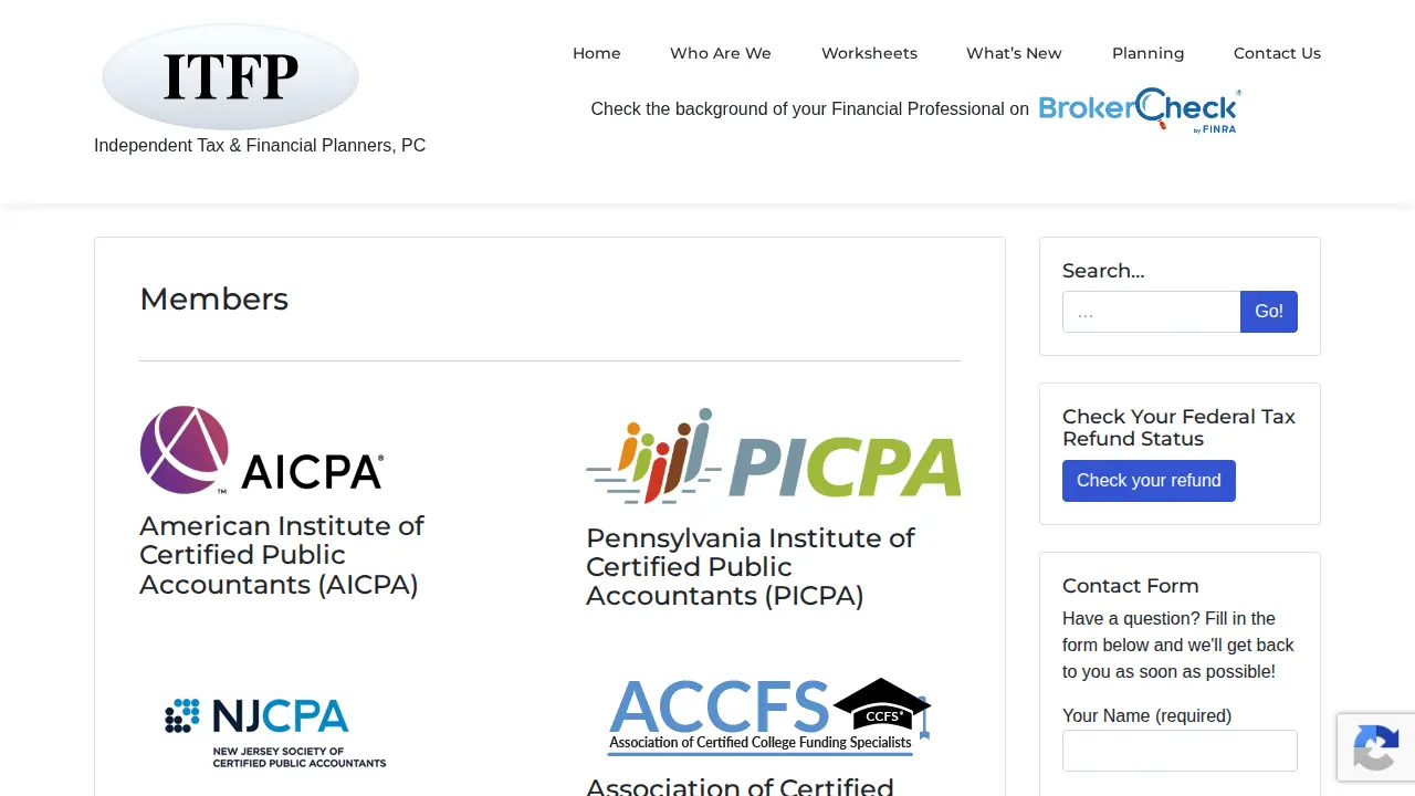 Independent Tax & Financial Planners, PC page