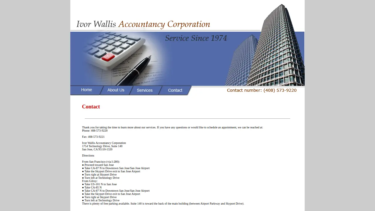 Ivor Wallis Accountancy Corporation page