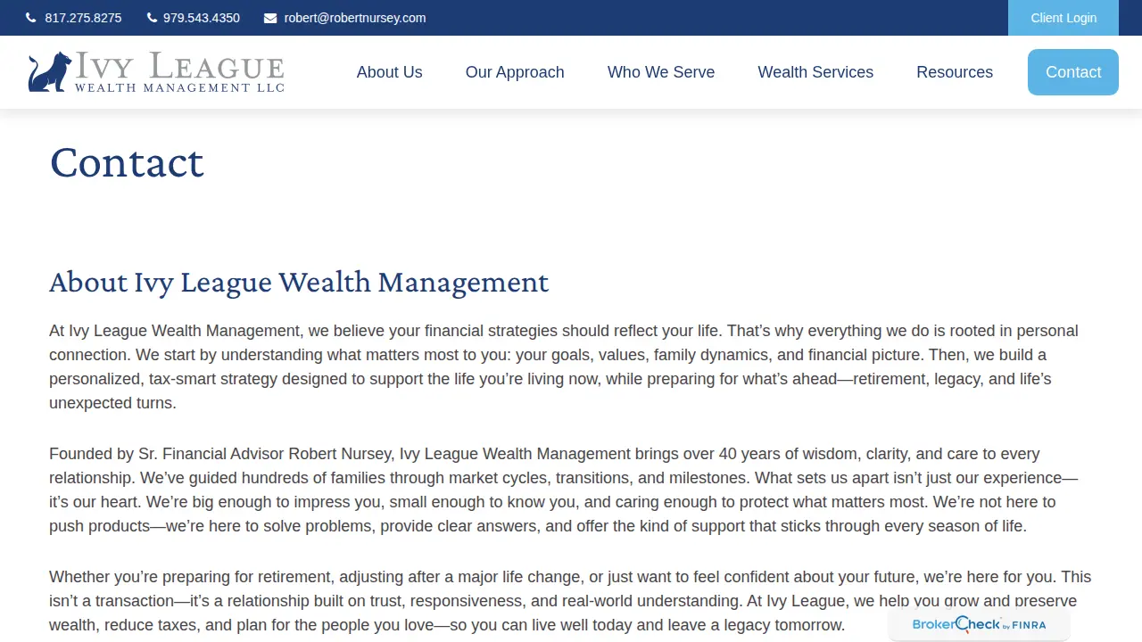 Ivy League Wealth Management, LLC page