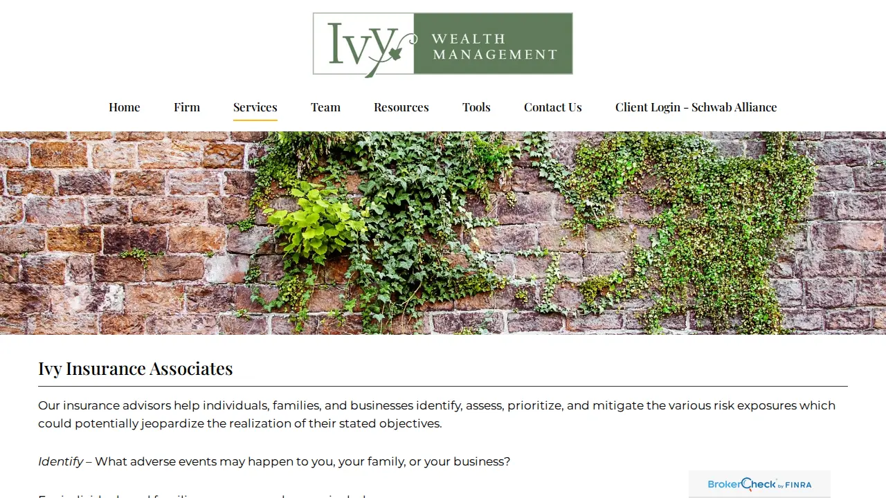 Ivy Wealth Management Inc page
