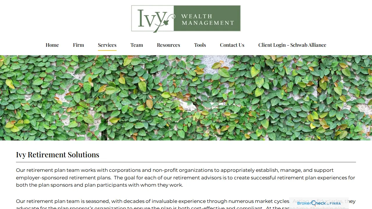 Ivy Wealth Management Inc page