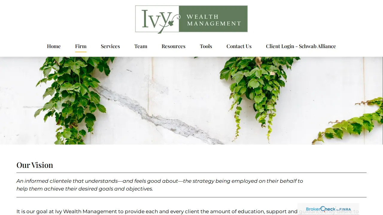 Ivy Wealth Management Inc page