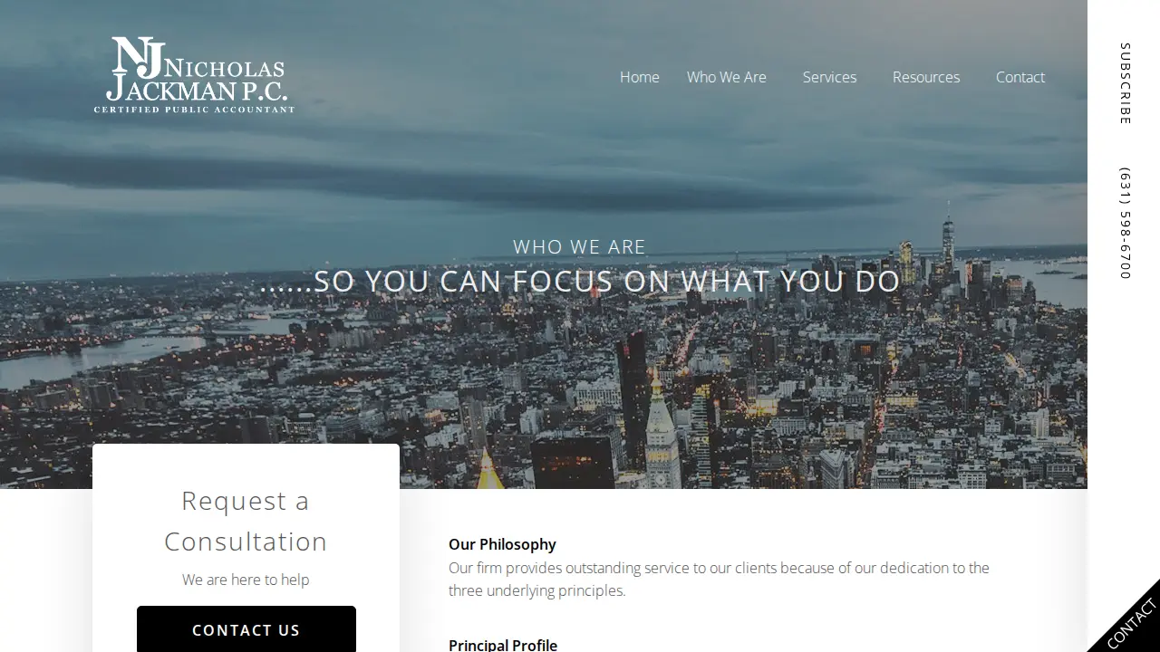 Nicholas Jackman CPA PC page
