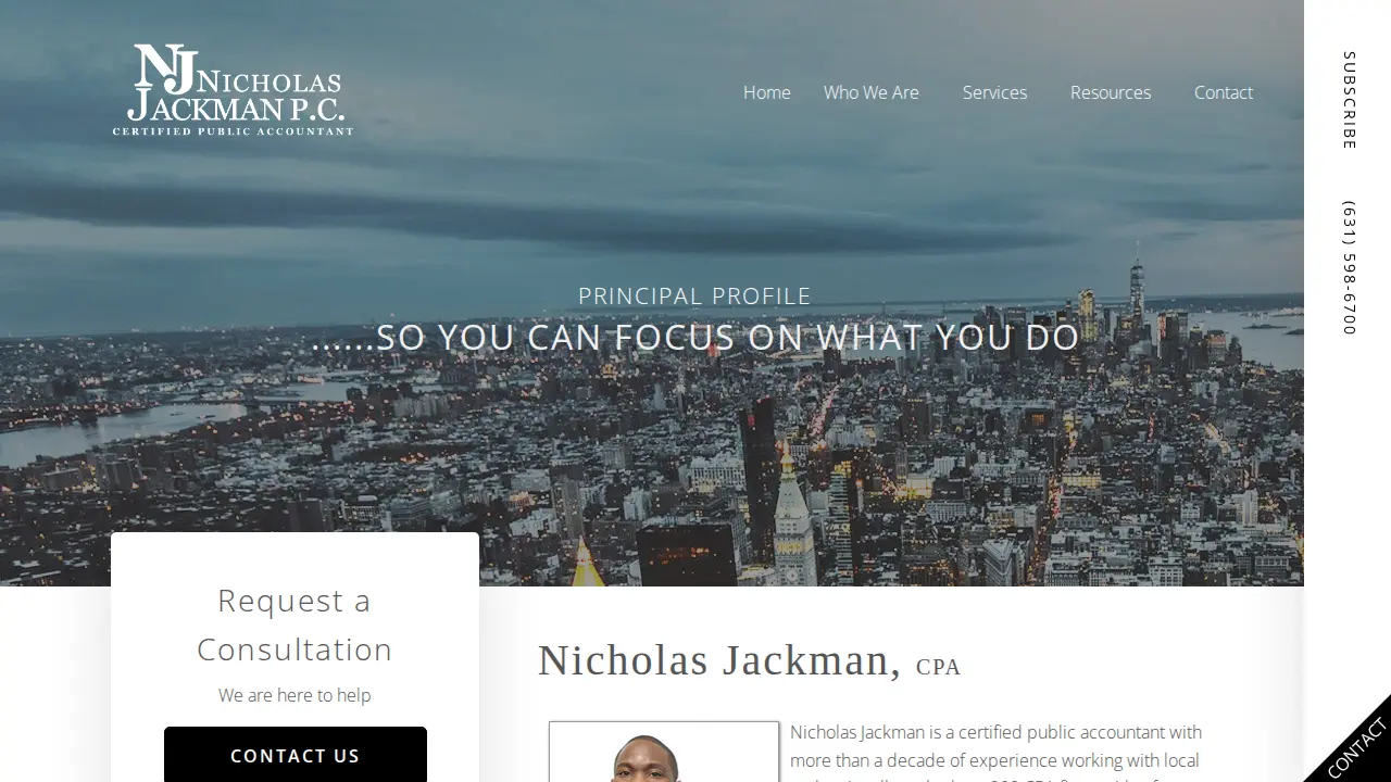 Nicholas Jackman CPA PC page