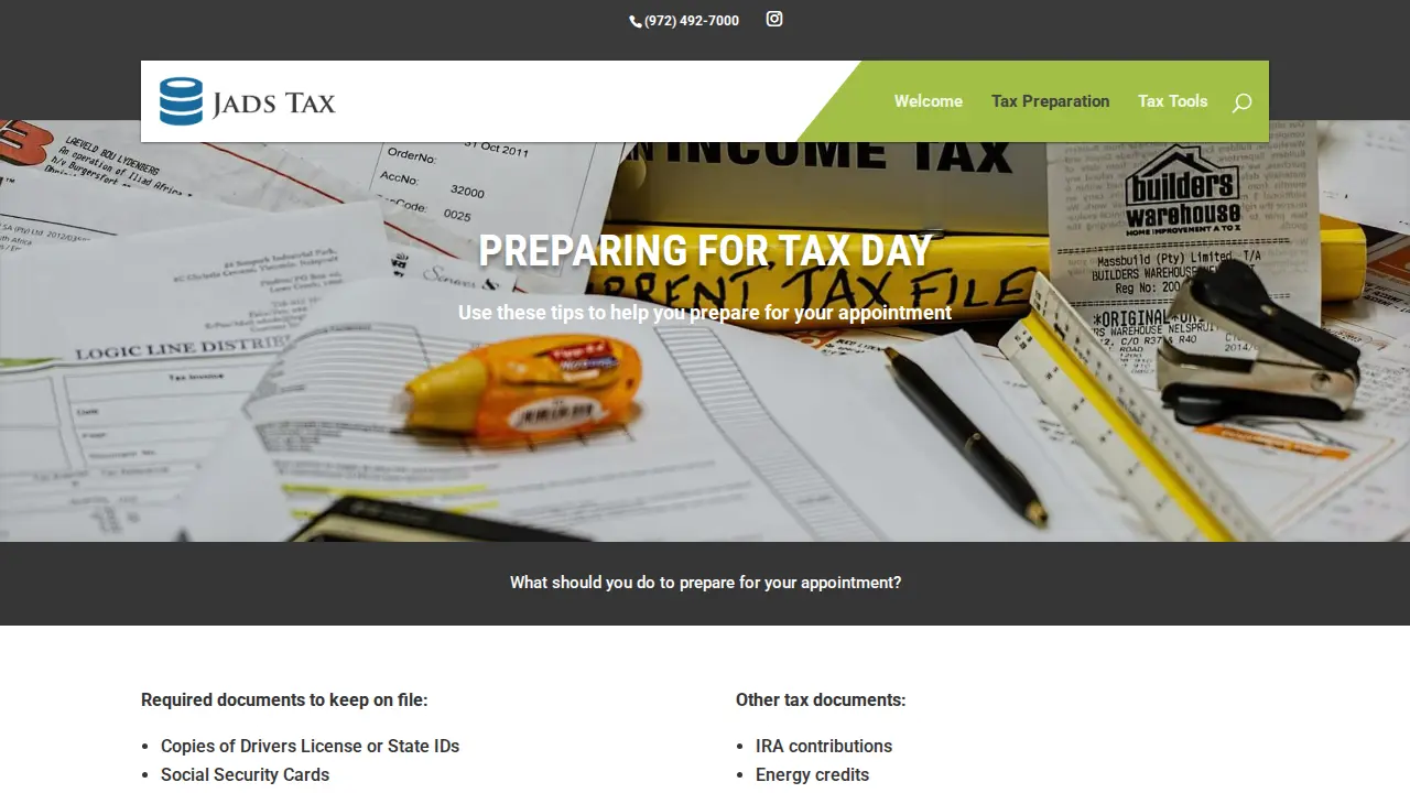 Jads Accounting & Tax Services page