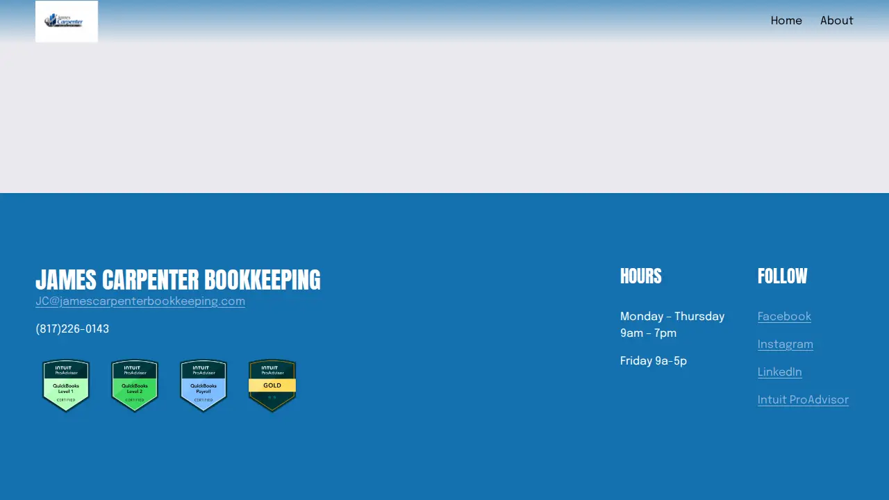 James Carpenter Bookkeeping page