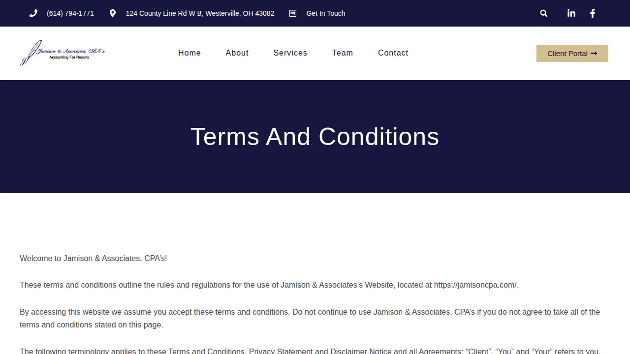 Jamison & Associates, CPAs page