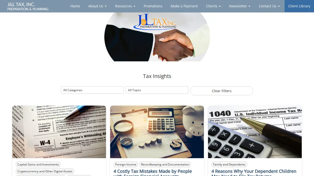 J&L Tax page