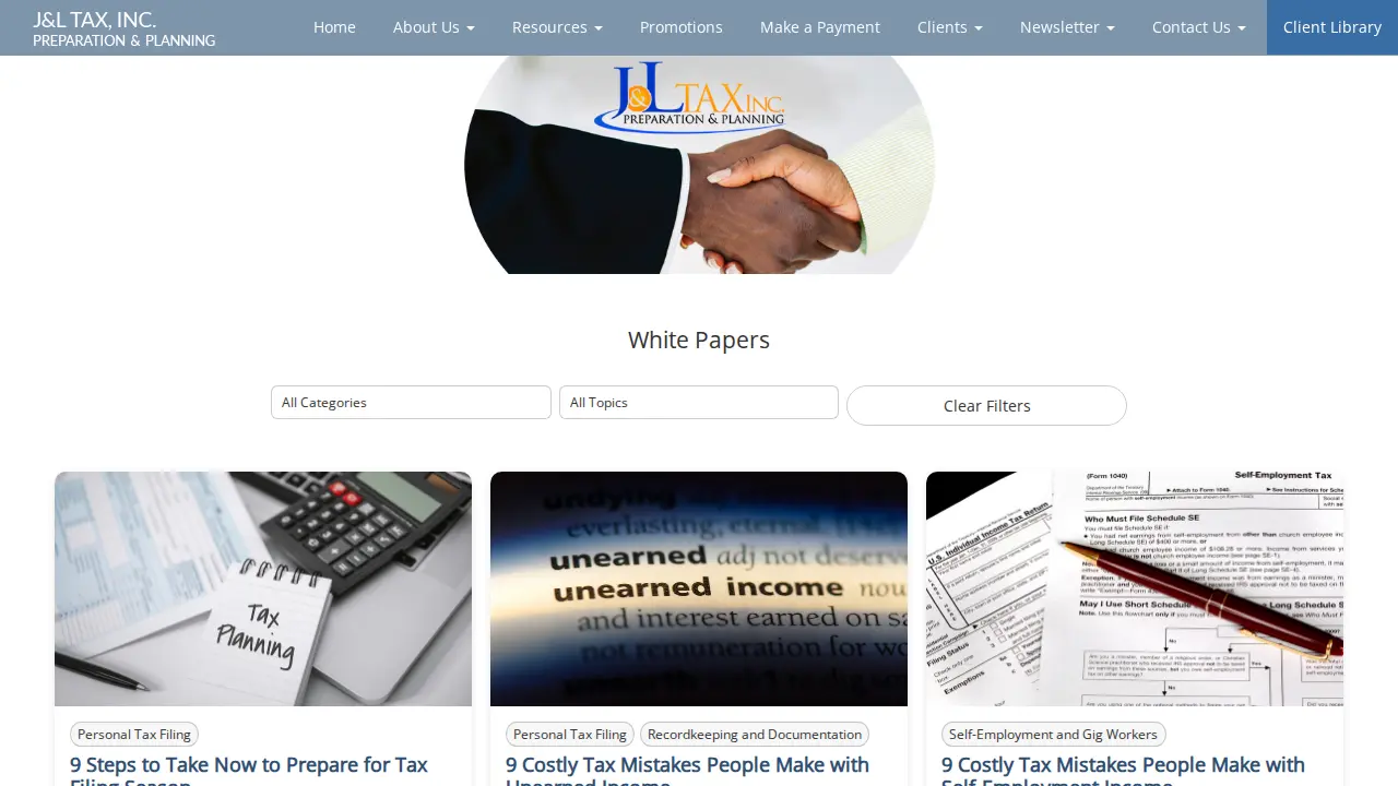 J&L Tax page