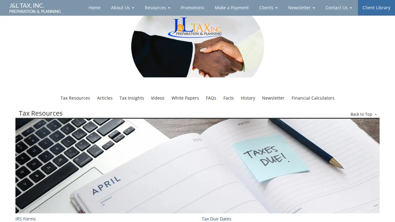 J&L Tax page