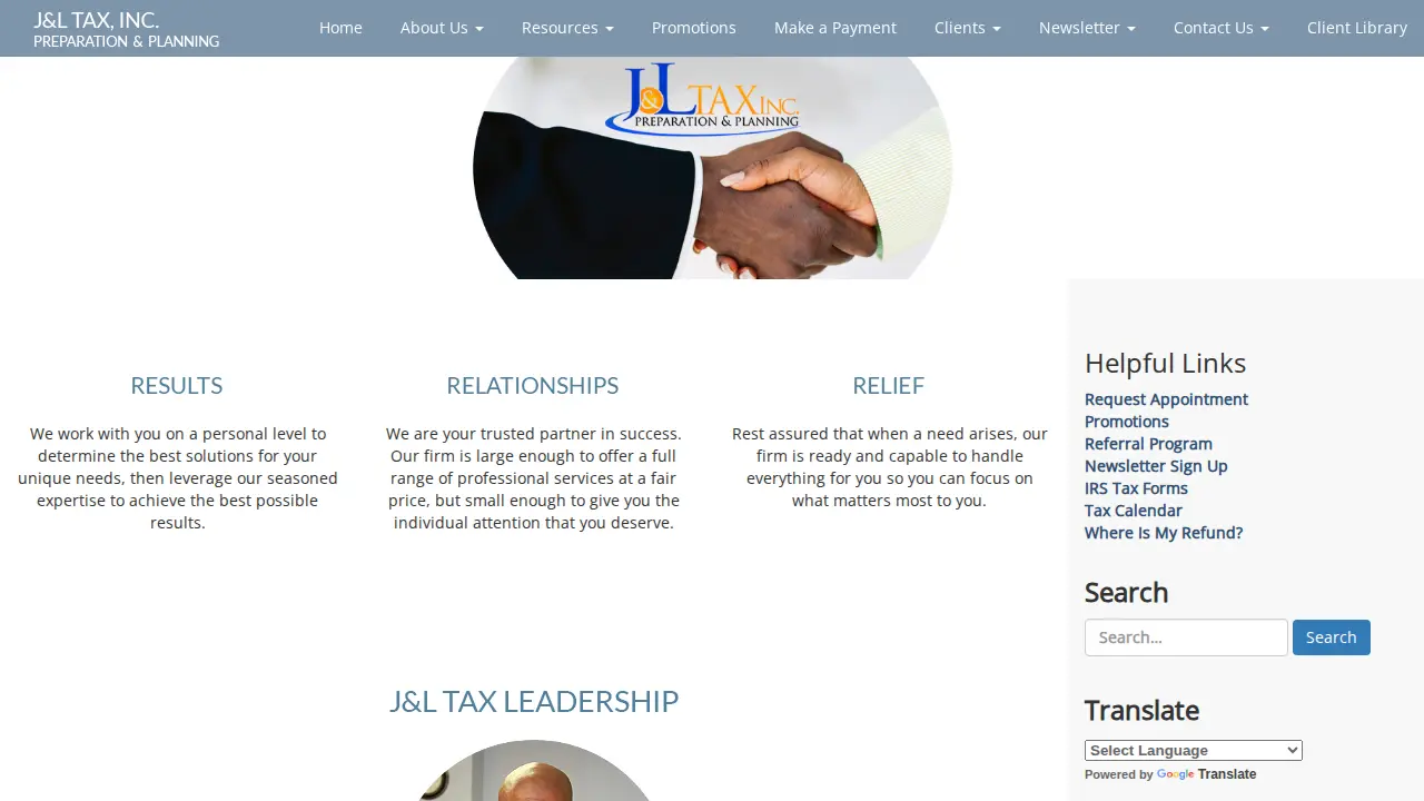 J&L Tax page