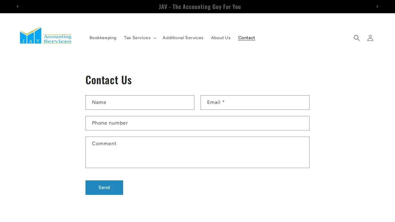 JAV Accounting Services page