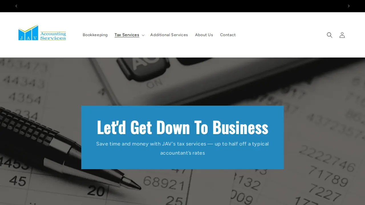 JAV Accounting Services page
