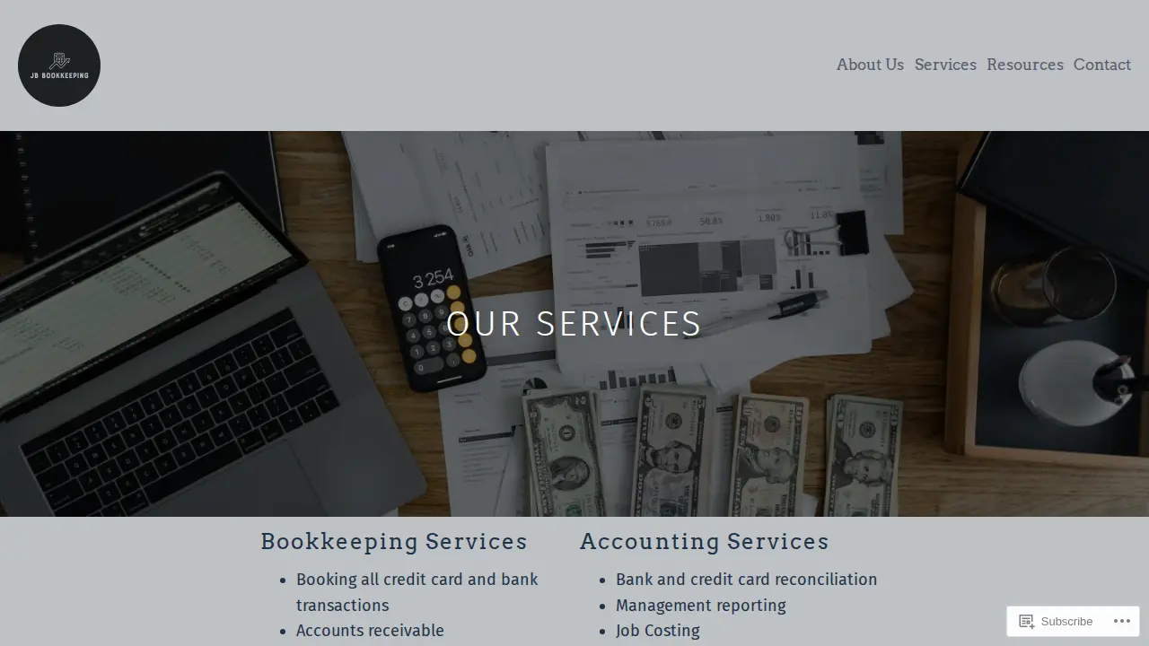 JB Bookkeeping page